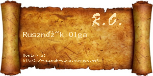 Rusznák Olga névjegykártya