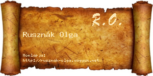 Rusznák Olga névjegykártya