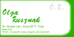 olga rusznak business card